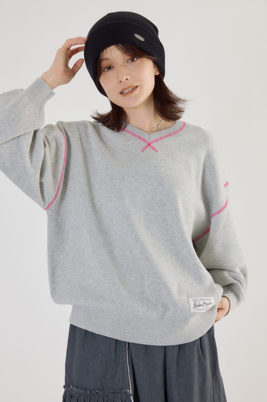 RODEO CROWNS「スウェットライク Vネックトップス」|ニット・セーター|