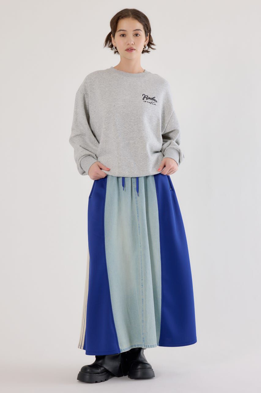 RODEO CROWNS「ロゴデニムパッチスウェットトップス」|パーカー|