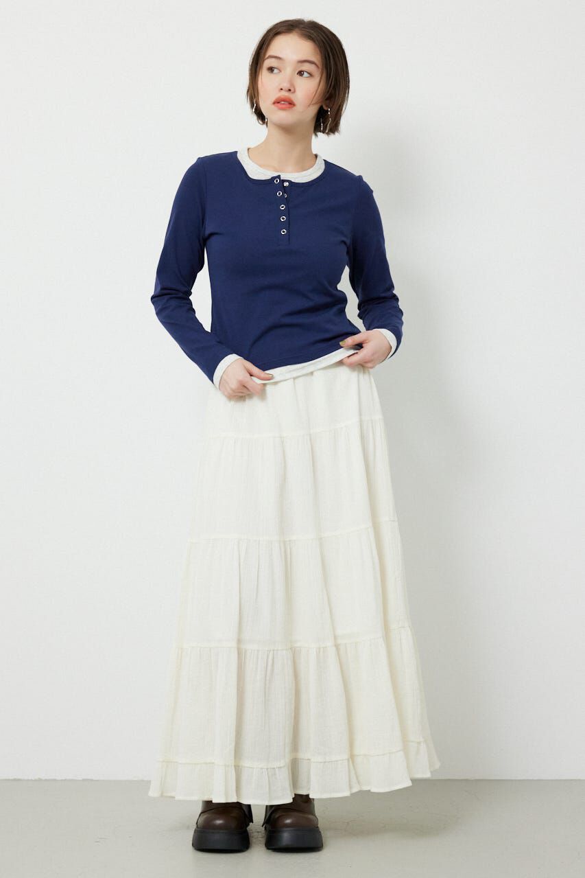 RODEO CROWNS「フェイクレイヤードヘンリーネックトップス」|Tシャツ・カットソー|