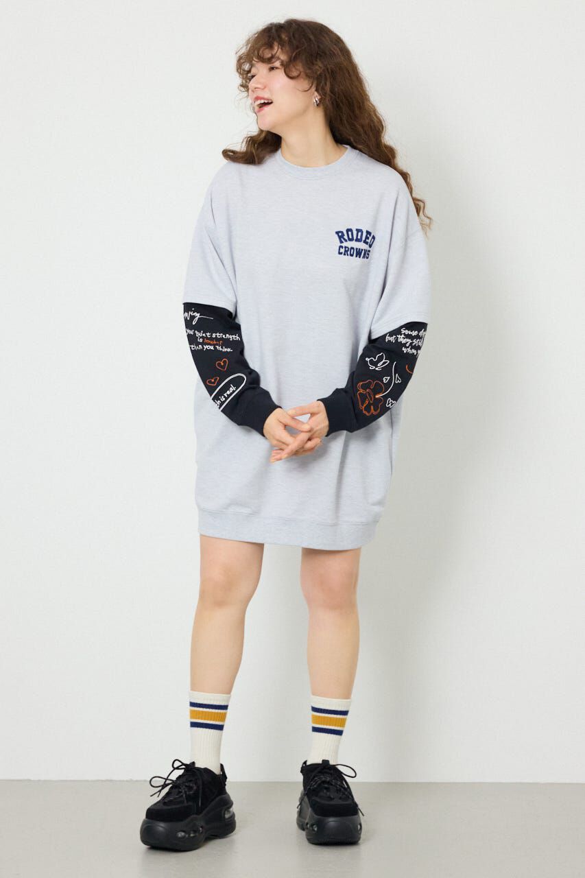 RODEO CROWNS「フェイクレイヤードフラワーロゴワンピース」|ワンピース|