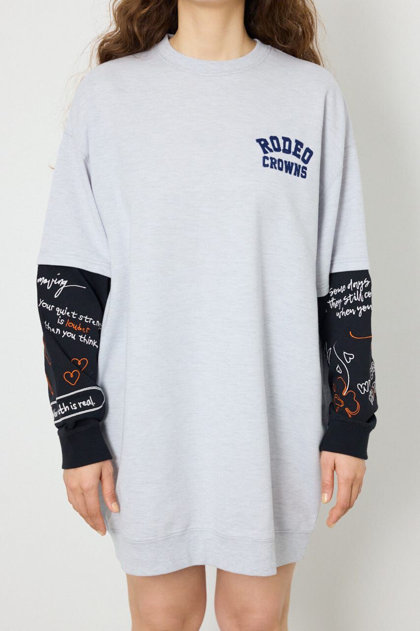 RODEO CROWNS「フェイクレイヤードフラワーロゴワンピース」|ワンピース|