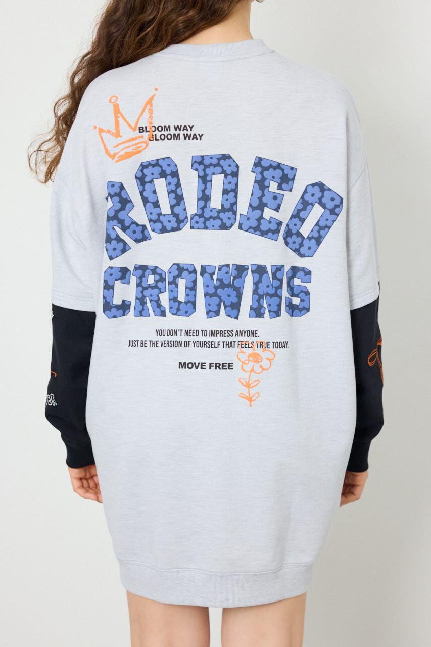 RODEO CROWNS「フェイクレイヤードフラワーロゴワンピース」|ワンピース|