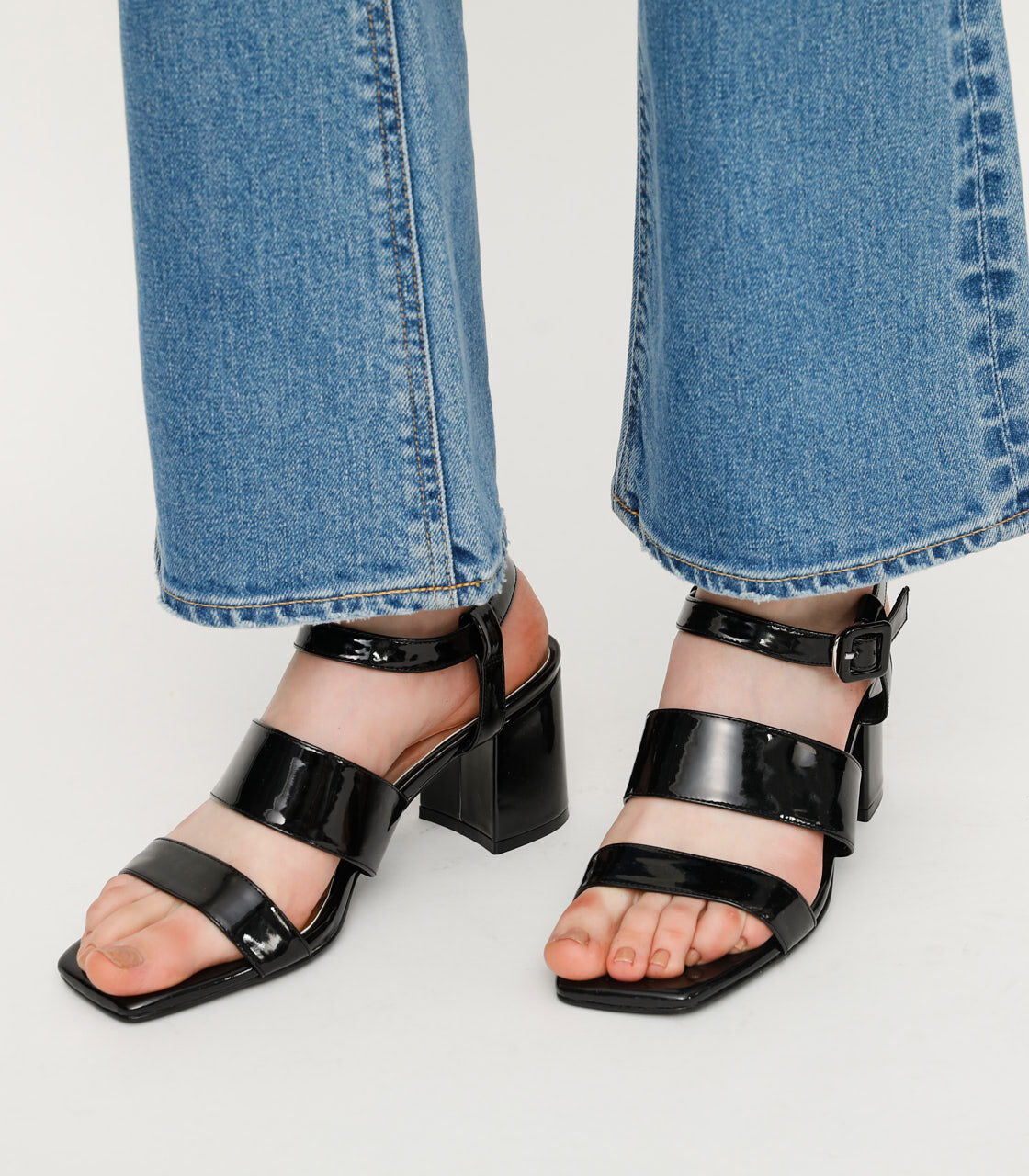 SLY「SQUARE TOE BASIC SANDAL」|サンダル|