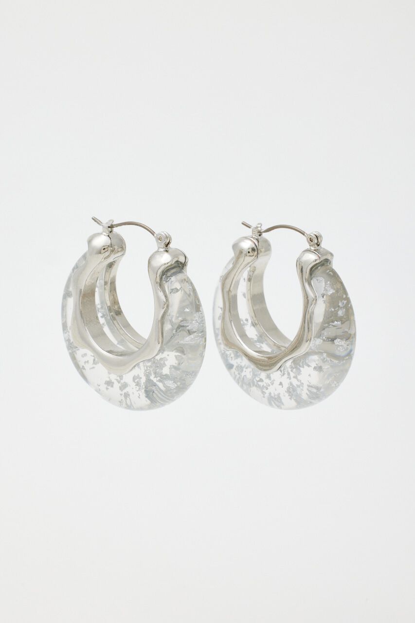 SLY「CLEAR GLITTER  HOOP ピアス」|ピアス|
