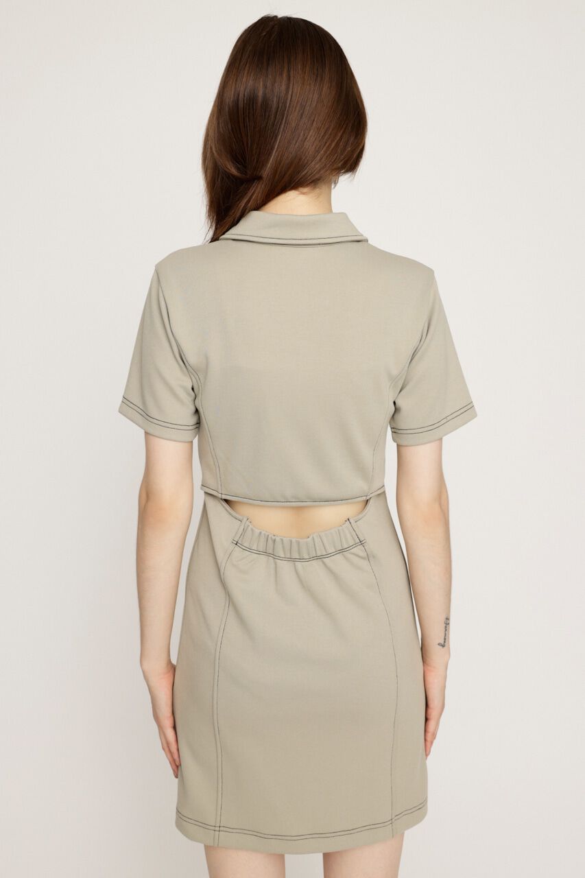 SLY「FRONT ZIP BACK OPEN ショートワンピース」|ワンピース|