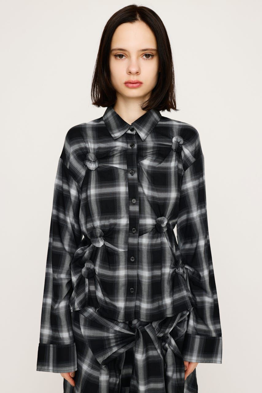 SLY「CHECK KNOT DETAIL シャツ」|シャツ・ブラウス|