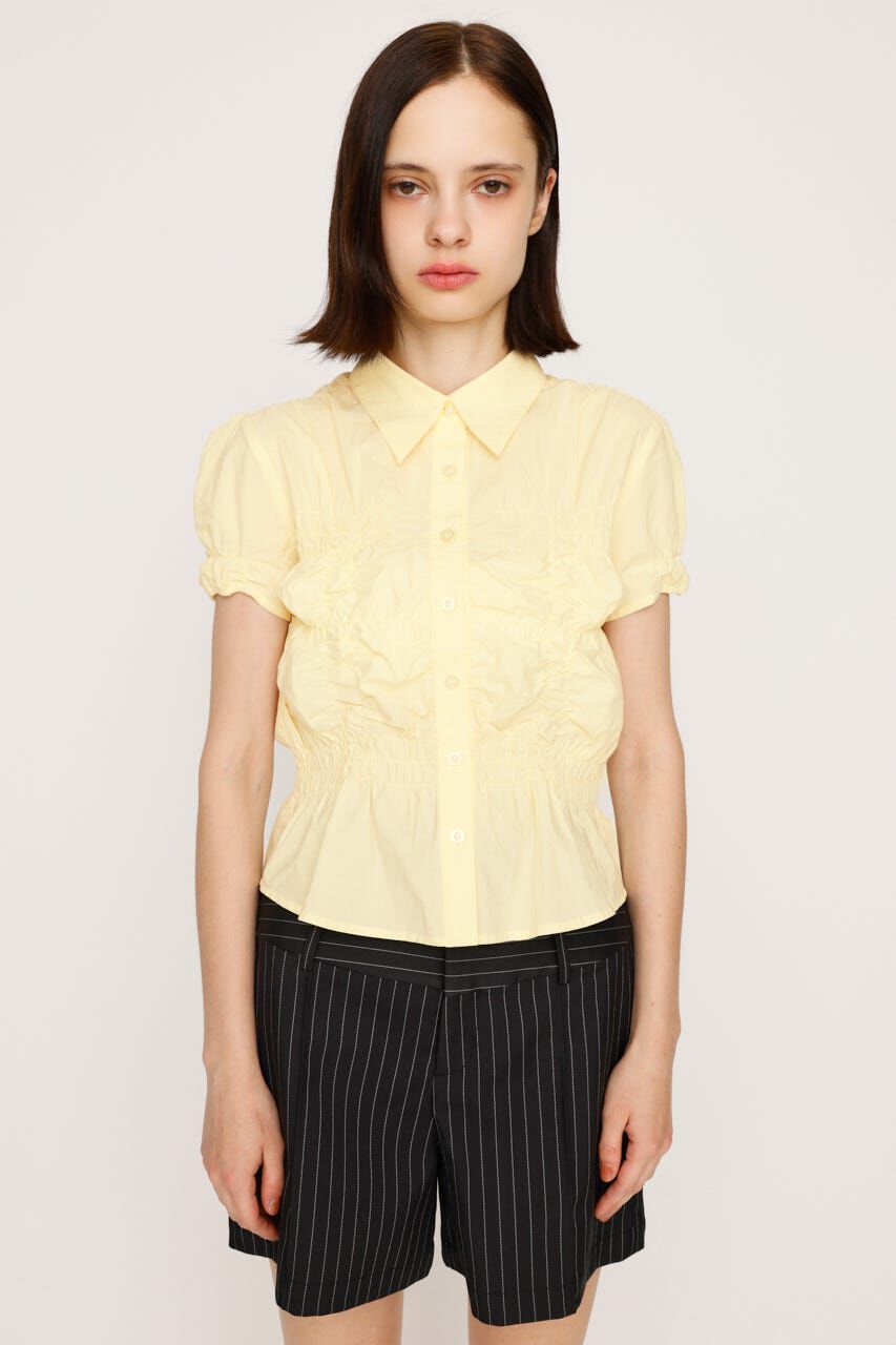 SLY「RANDOM SHIRRING S／SLEEVE トップス」|シャツ・ブラウス|