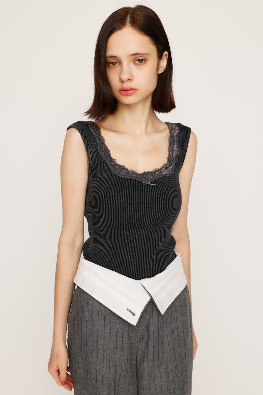 SLY「LACE DOCKING RIB TANK」|タンクトップ|