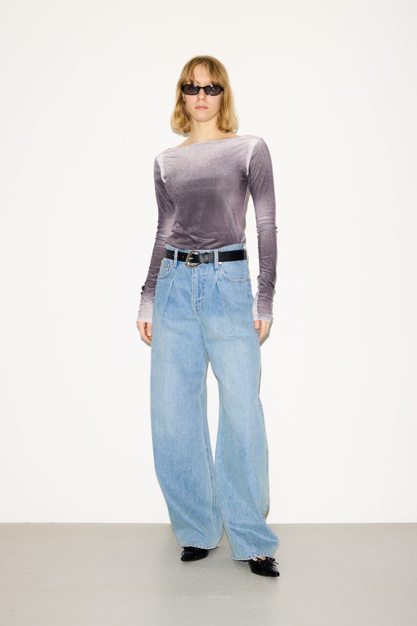 SLY「FADE VELOURS B／N トップス」|Tシャツ・カットソー|