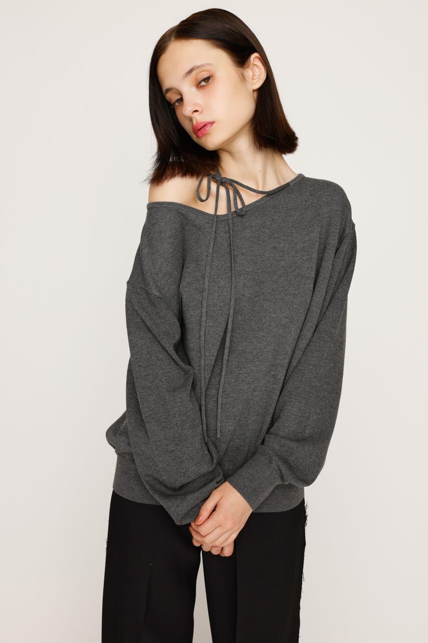 SLY「ASYMMETRY NECK LOOSE トップス」|ニット・セーター|