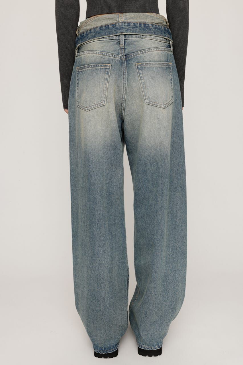 SLY「LAYERED STRAIGHT DENIM パンツ」|デニム|