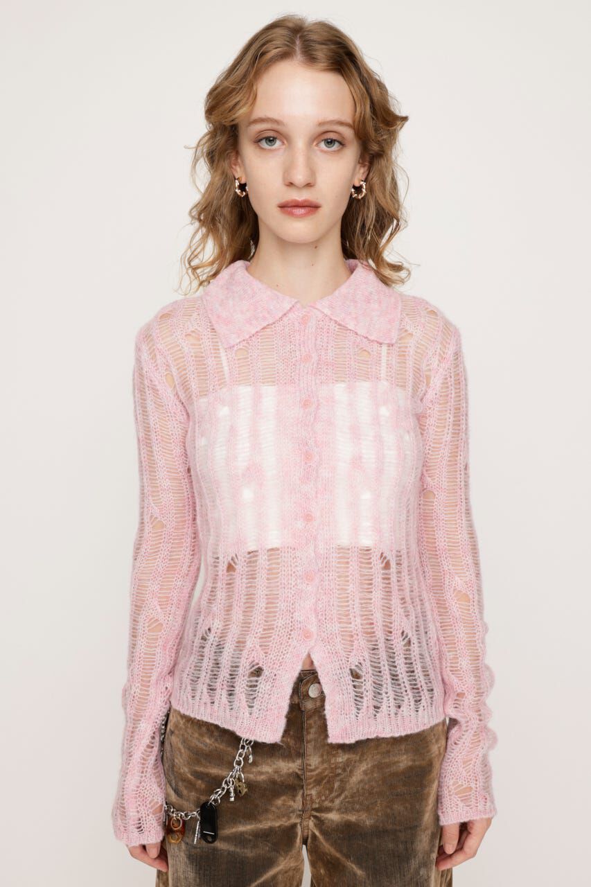 SLY「DAMAGE KNIT カーディガン」|カーディガン|