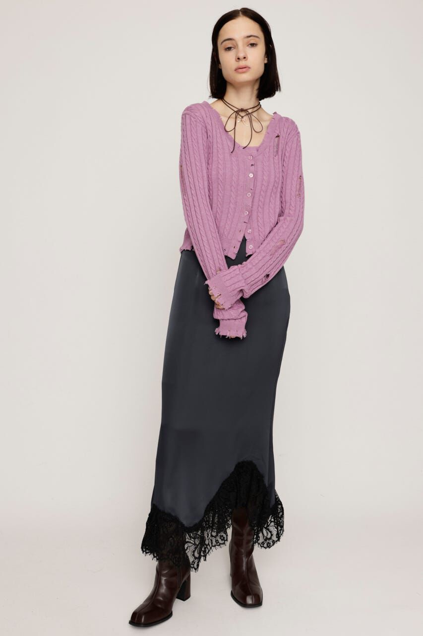 SLY「LACE SATIN ロングスカート」|スカート|