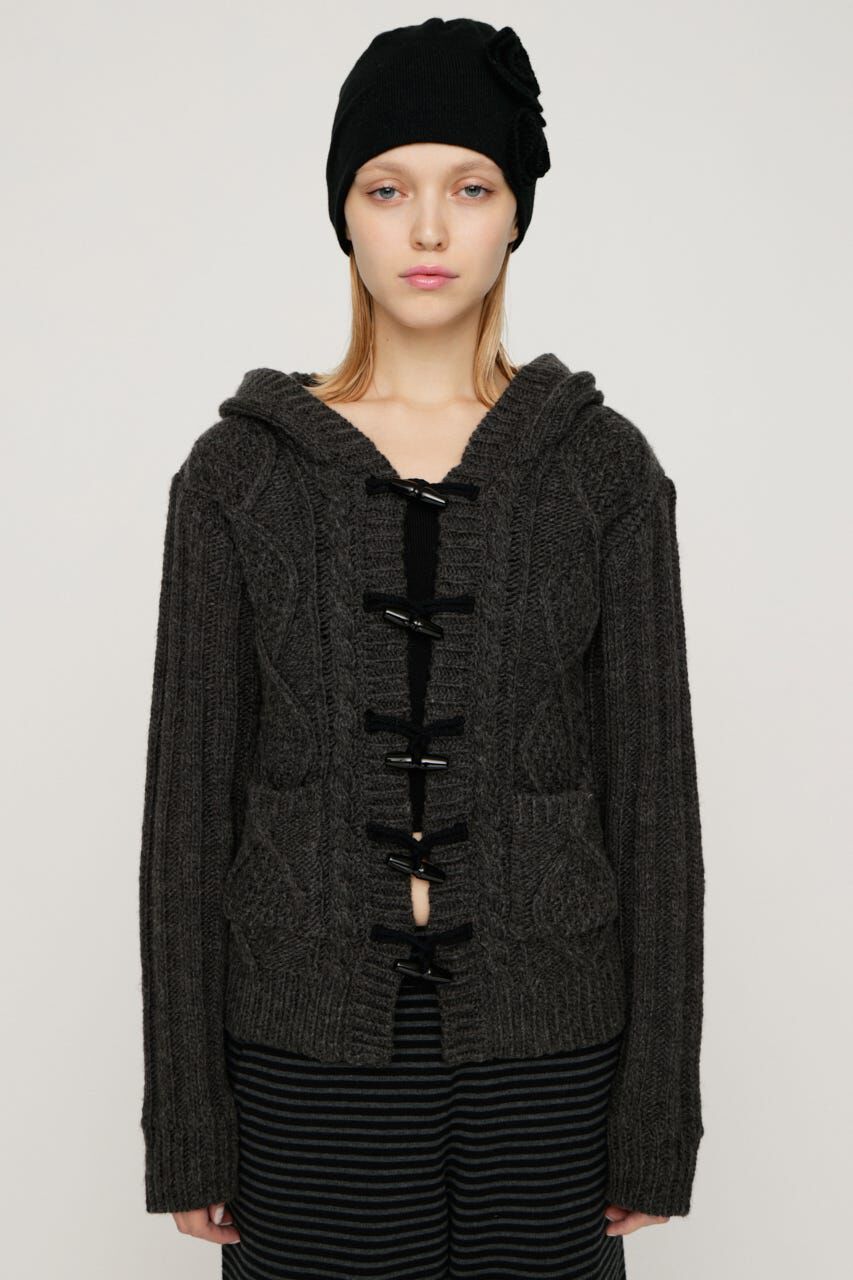 SLY「TOGGLE BUTTON CABLE KNIT カーディガン」|カーディガン|