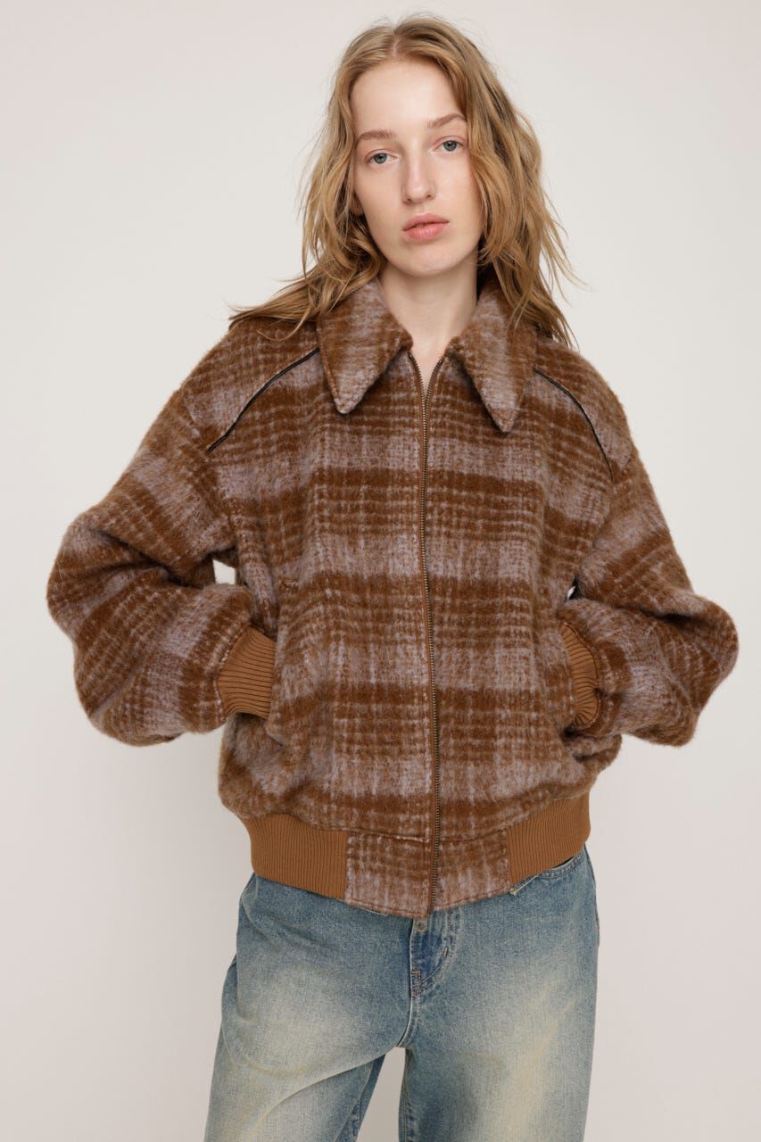 SLY「SHAGGY CHECK ブルゾン」|ブルゾン・スタジャン|