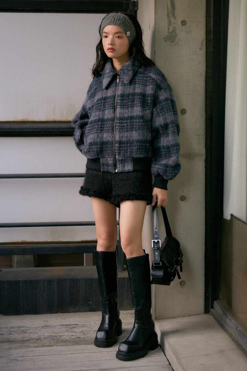 SLY「SHAGGY CHECK ブルゾン」|ブルゾン・スタジャン|