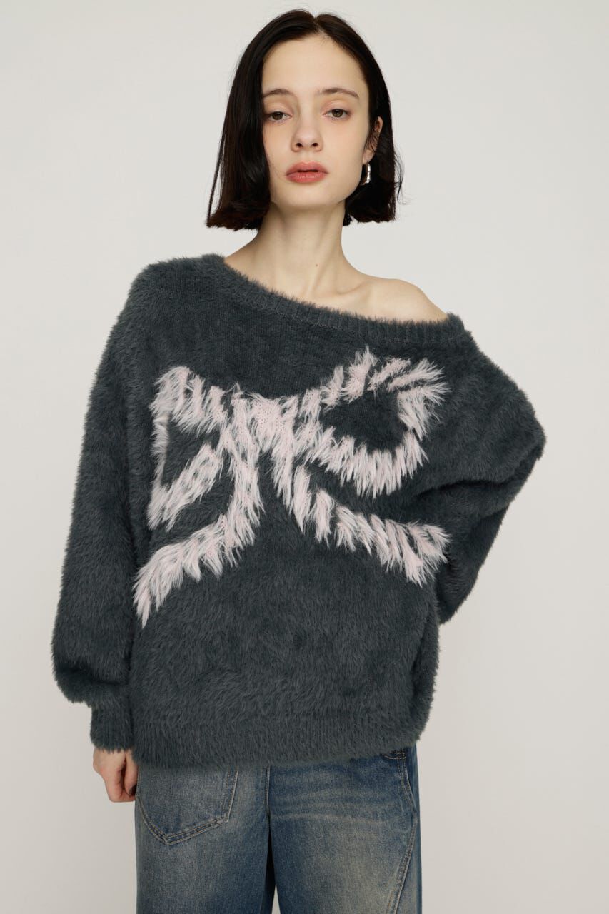 SLY「ONE SHOULDER RIBBON KNIT トップス」|ニット・セーター|