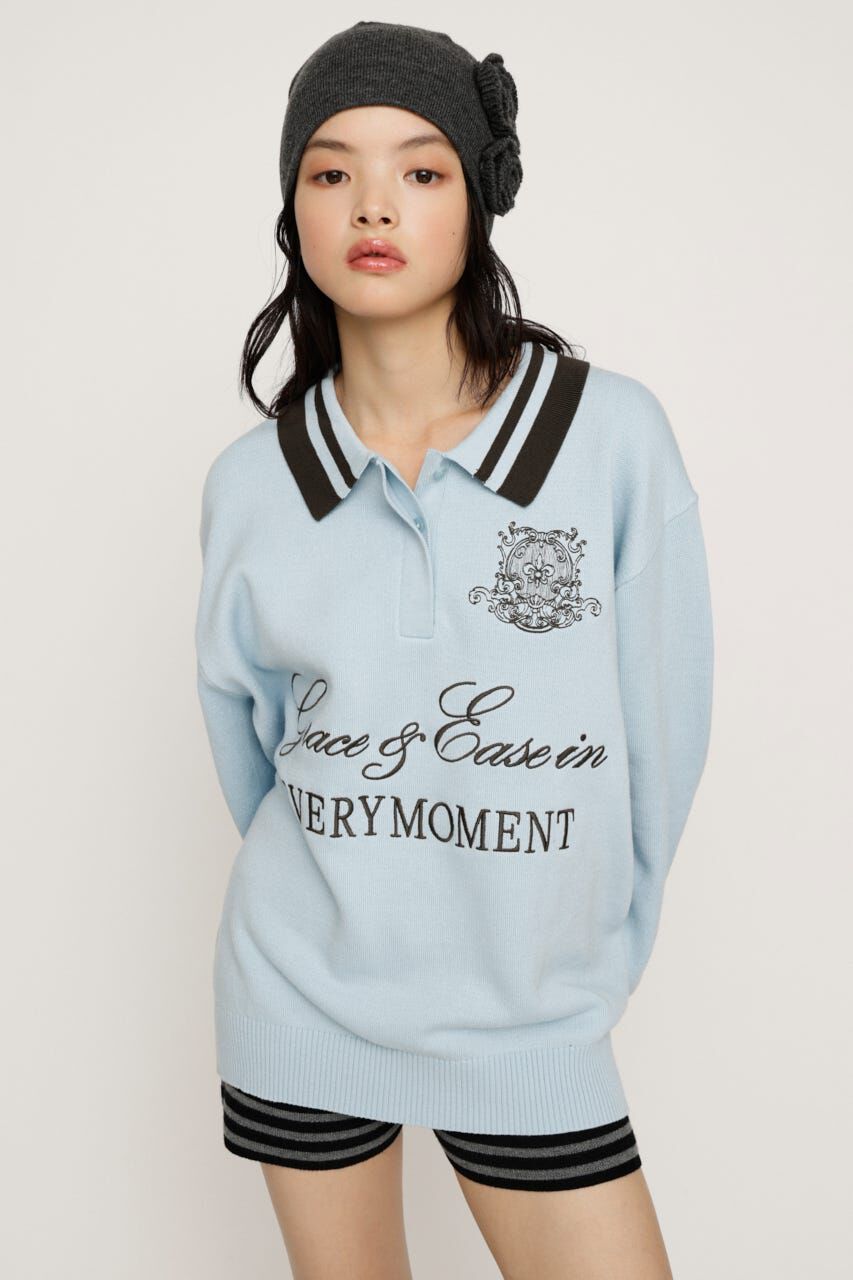 SLY「OVER SIZE JQ トップス」|ニット・セーター|L/BLU1