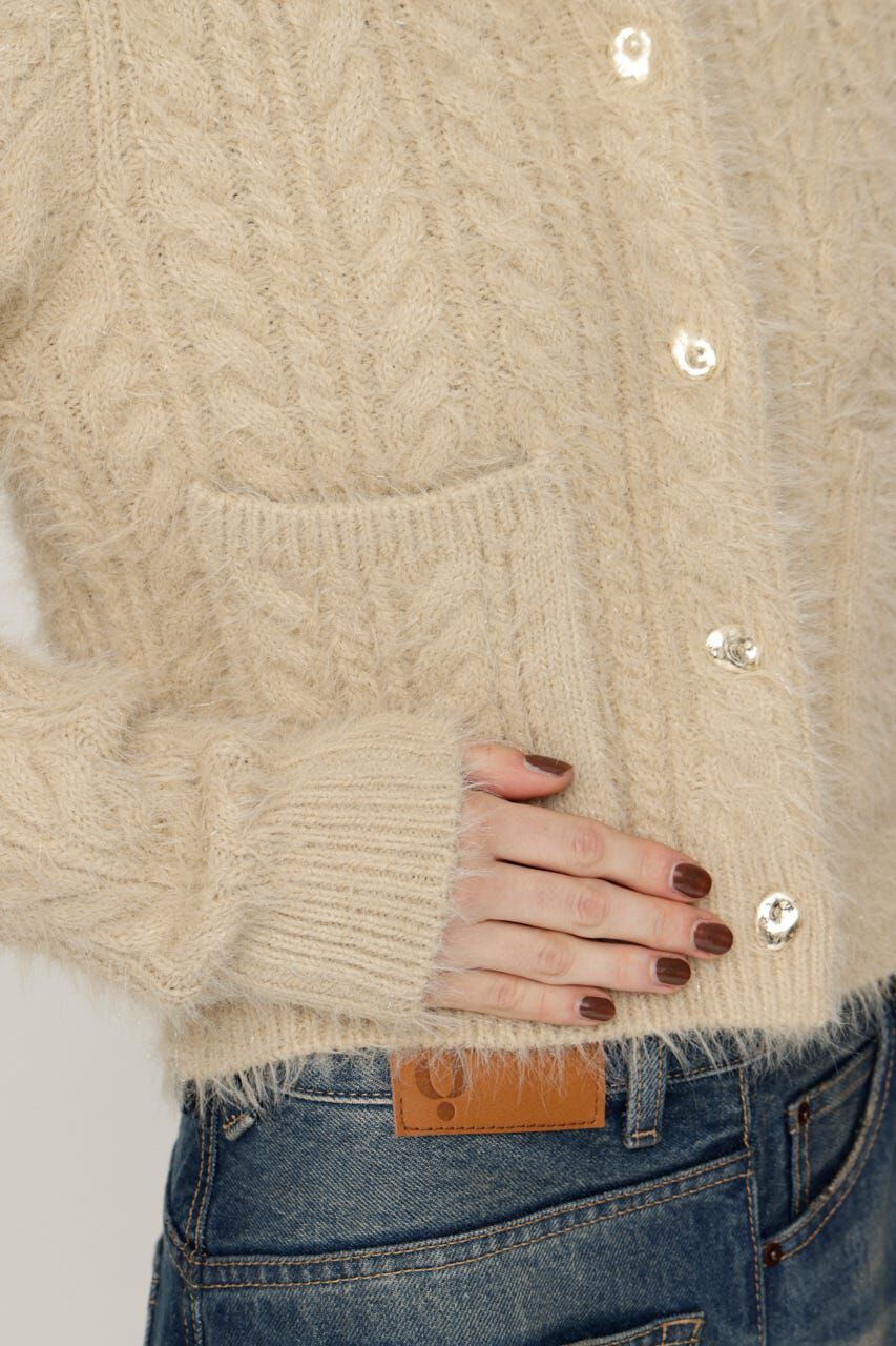 SLY「SHINY CABLE カーディガン」|カーディガン|