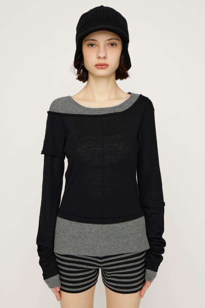 SLY「LAYERED KNIT トップス」|ニット・セーター|