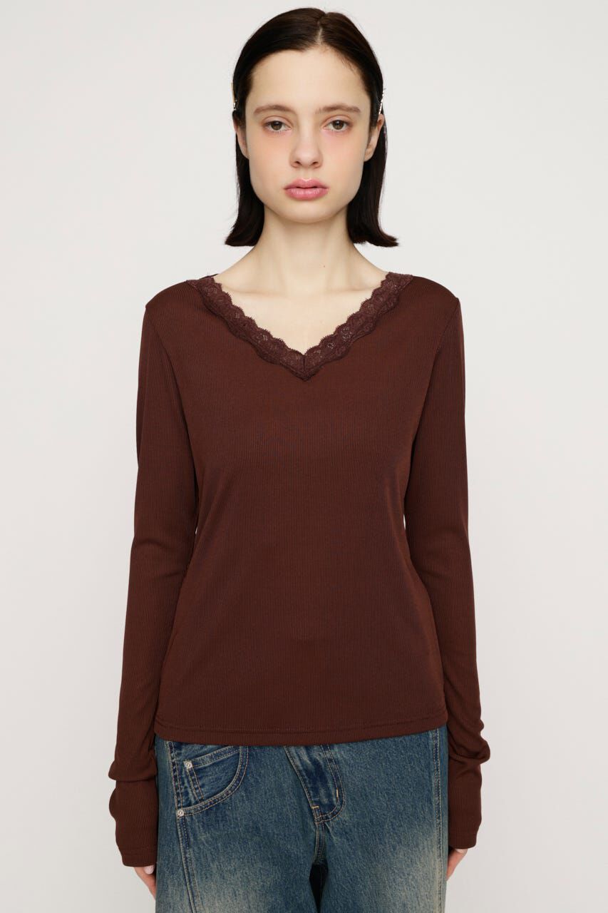 SLY「LACE DOCKING CUT トップス」|Tシャツ・カットソー|