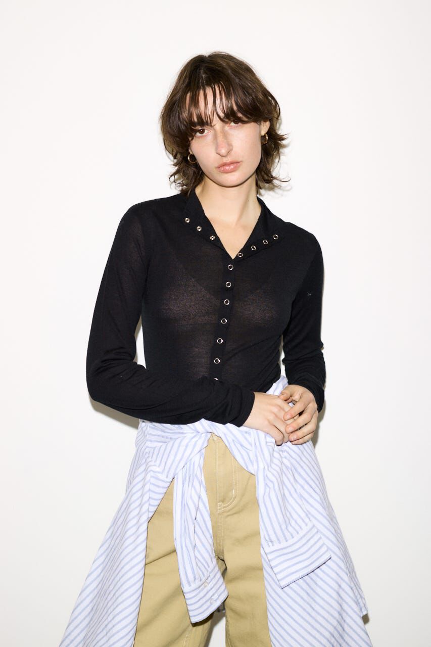 SLY「RING BUTTONS トップス」|ニット・セーター|BLK