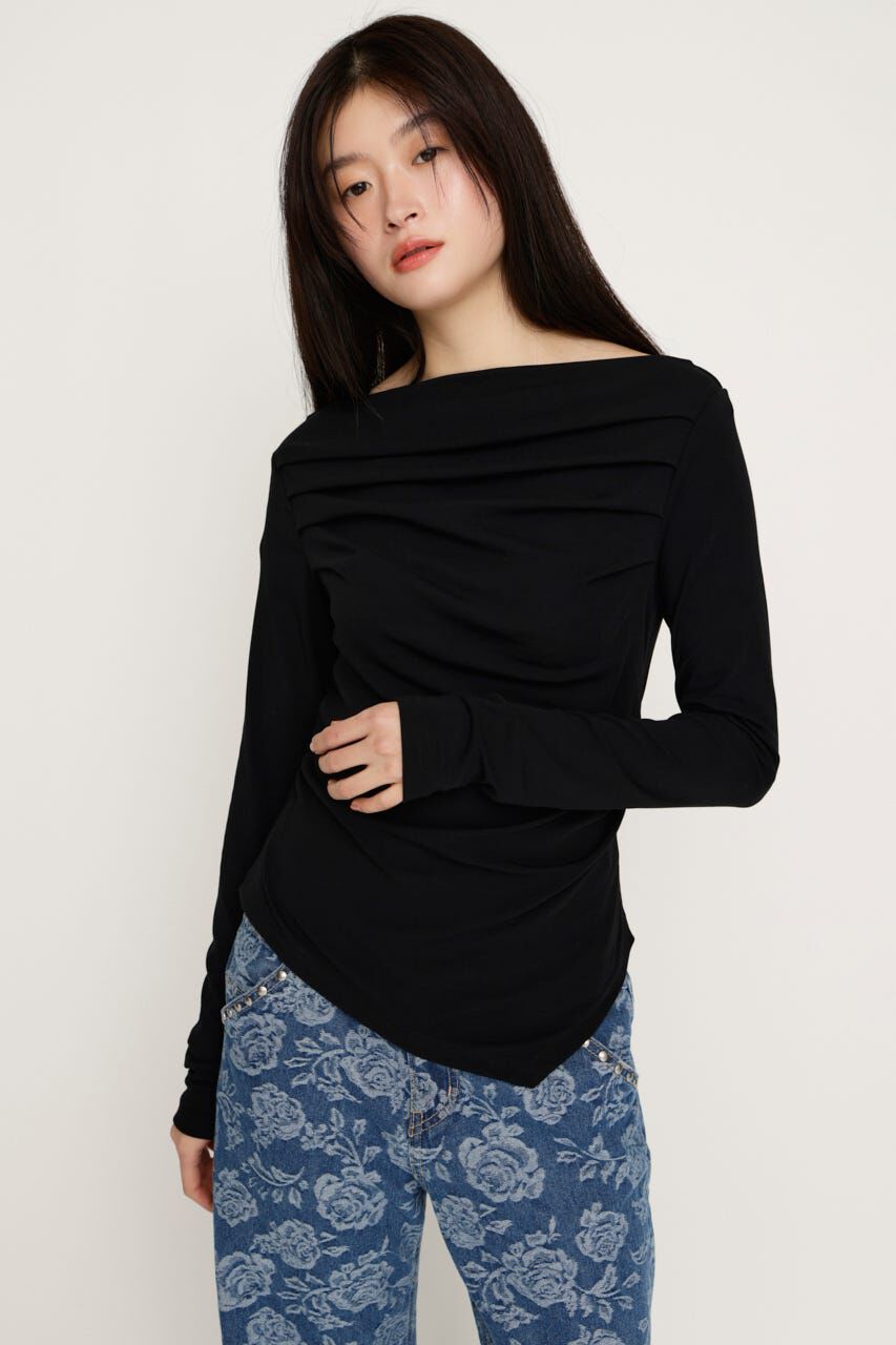SLY「OFF SHOULDER TUCK トップス」|Tシャツ・カットソー|