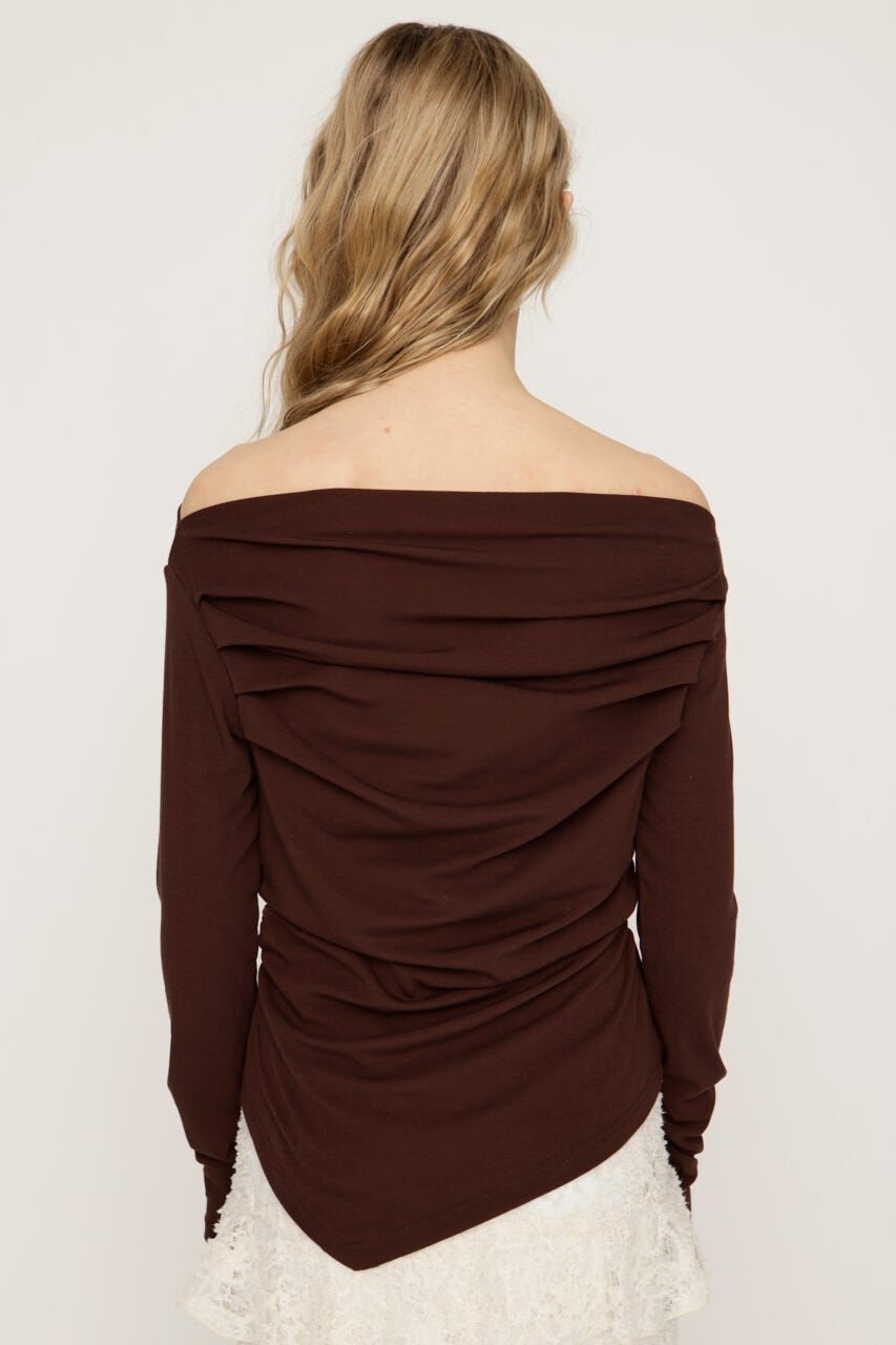 SLY「OFF SHOULDER TUCK トップス」|Tシャツ・カットソー|