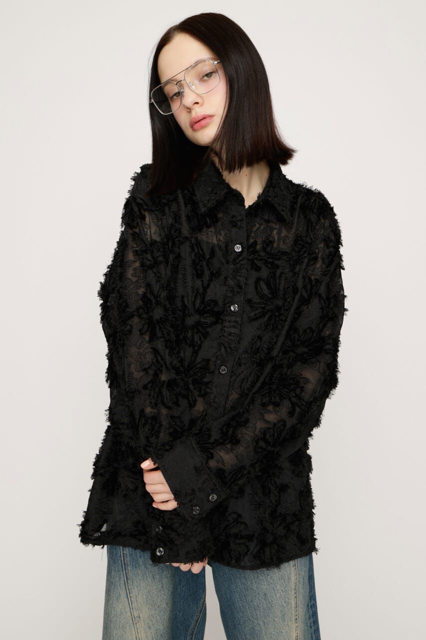 SLY「LOOSE LACE シャツ」|シャツ・ブラウス|BLK
