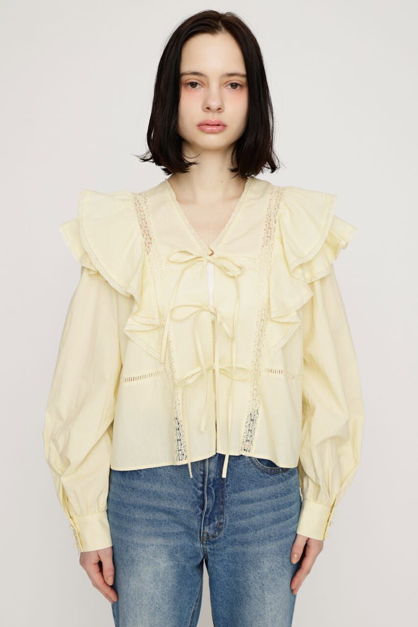 SLY「2WAY RIBBON FRILL LACE トップス」|シャツ・ブラウス|