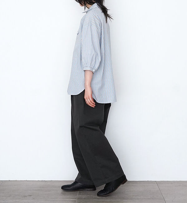 休日と詩「小さなポケットと襟のシャツ"7分袖"」|シャツ・ブラウス|