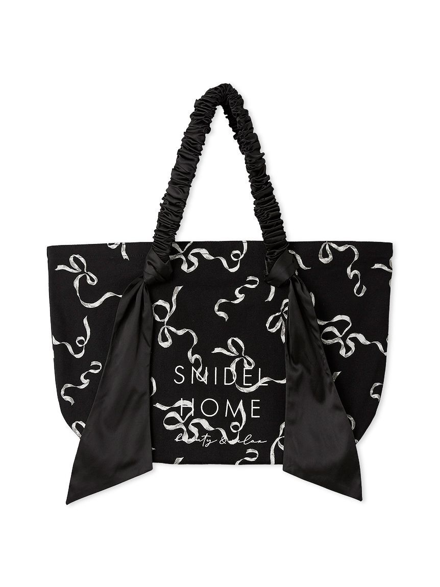 SNIDEL HOME「オーガニックキャンバストート-BIG-（RIBBON）」|トートバッグ|BLK