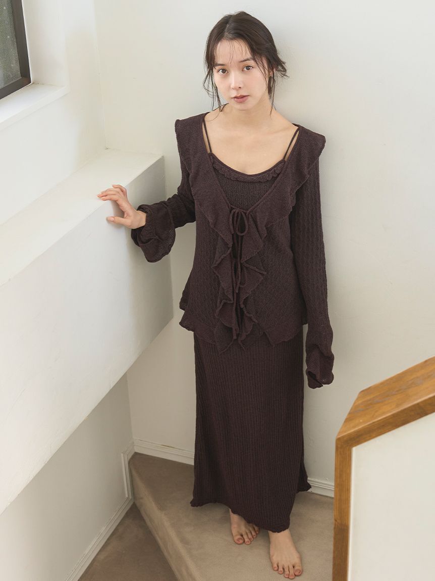 SNIDEL HOME「クロシェキャミワンピース」|ルームウェア|