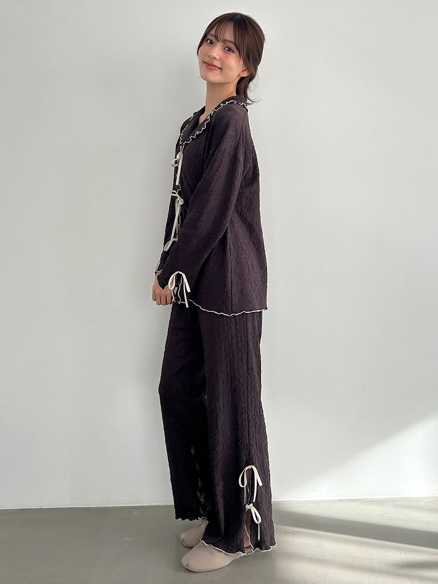 SNIDEL HOME「カットレースロングパンツ」|ルームウェア|