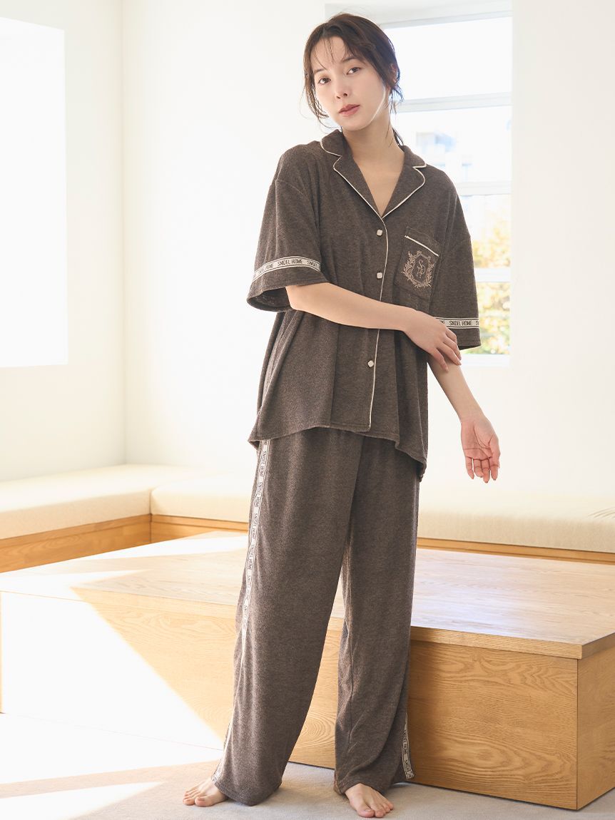 SNIDEL HOME「【sorbet light】【接触冷感】メランジパイル開襟シャツ」|ルームウェア|