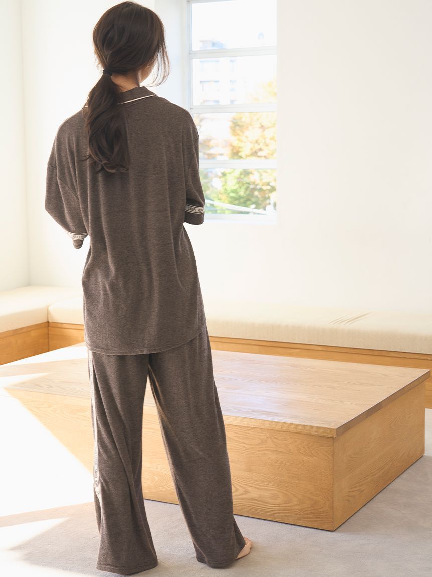 SNIDEL HOME「【sorbet light】【接触冷感】メランジパイル開襟シャツ」|ルームウェア|