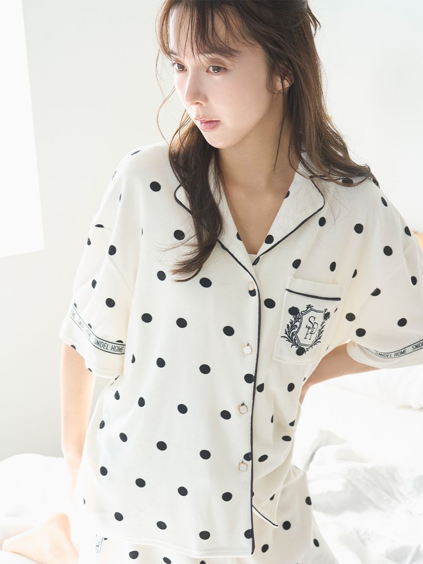 SNIDEL HOME「【sorbet light】【接触冷感】メランジパイル開襟シャツ」|ルームウェア|