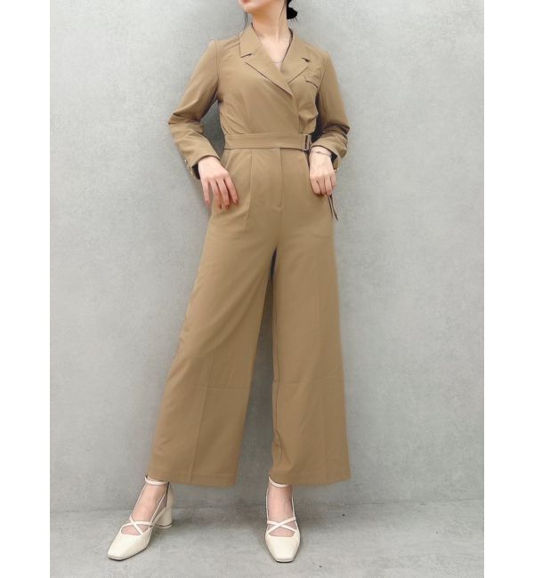 dazzlin「テーラーオールインワン」|ワンピース|キャメル