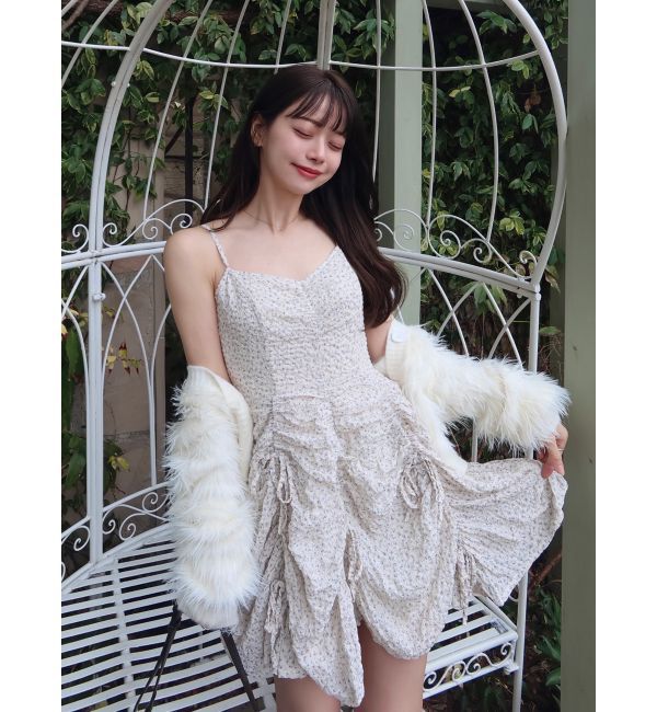 dazzlin「ギャザーリボンミニワンピース」|ワンピース|ピンク