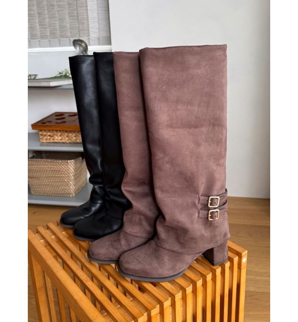 dazzlin「スクエアトウゲートルブーツ」|ロングブーツ|