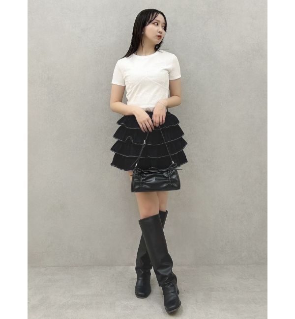 dazzlin「スクエアトウゲートルブーツ」|ロングブーツ|