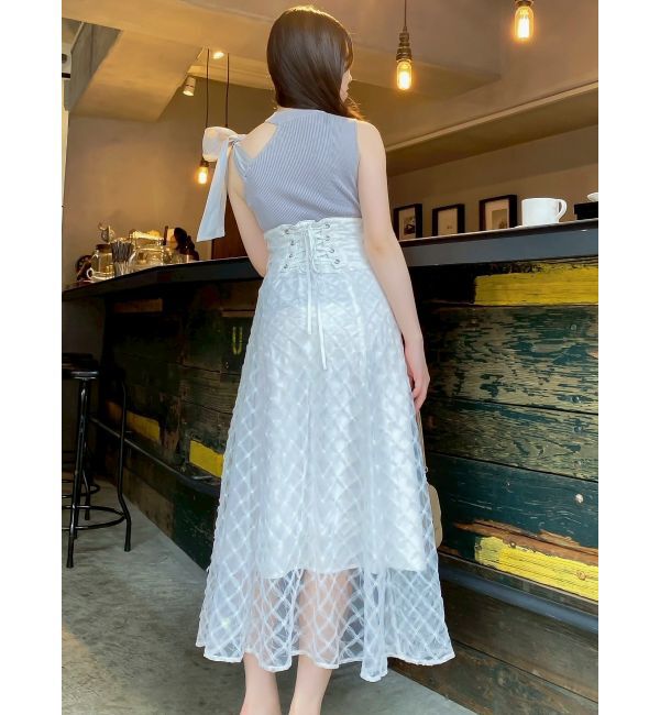 dazzlin「チェックチュールコルセットスカート」|スカート|