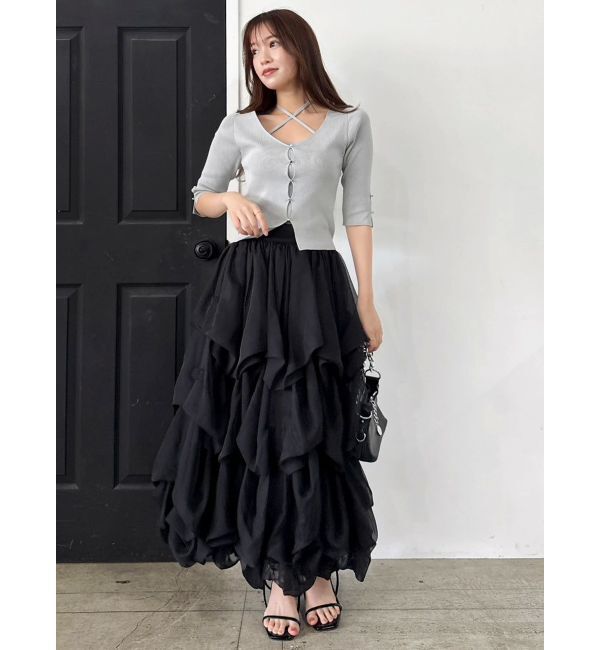 dazzlin「【追加生産分】ランダムタックバルーンスカート」|スカート|