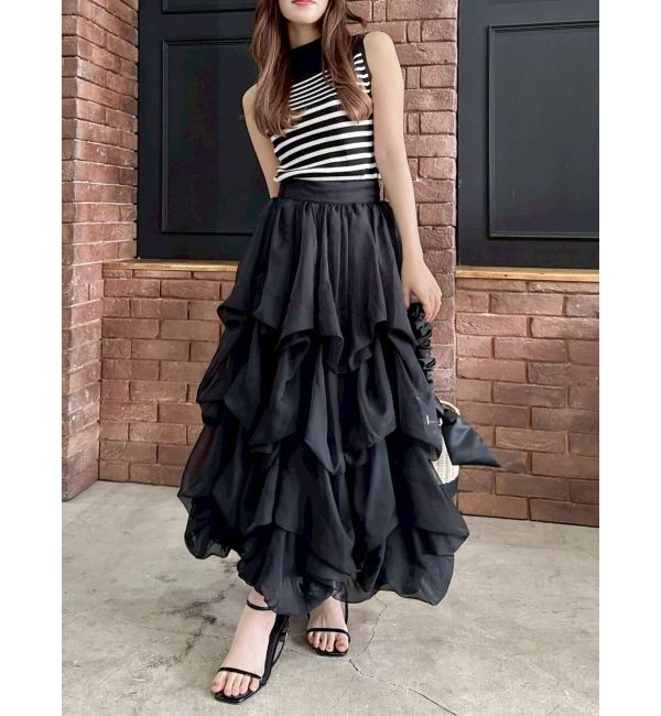 dazzlin「【追加生産分】ランダムタックバルーンスカート」|スカート|