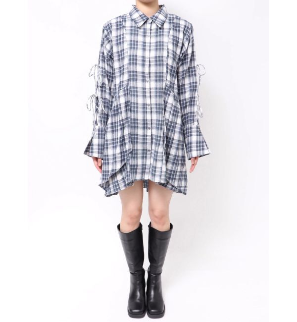 dazzlin「シャツイレフレアミニワンピース」|ワンピース|