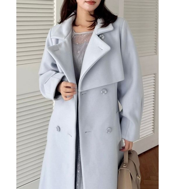 dazzlin「2WAYカラーレディコート」|トレンチコート|アイスブルー