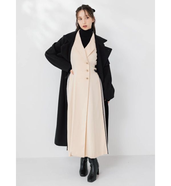 dazzlin「【新色あり】サイドプリーツテーラーワンピース」|ワンピース|