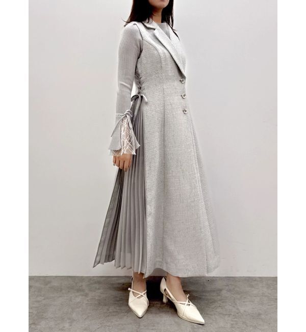 dazzlin「【新色あり】サイドプリーツテーラーワンピース」|ワンピース|