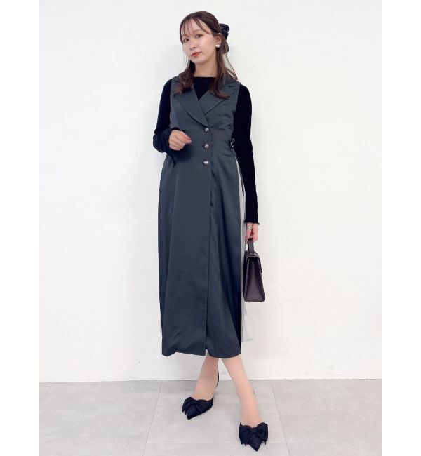 dazzlin「【新色あり】サイドプリーツテーラーワンピース」|ワンピース|
