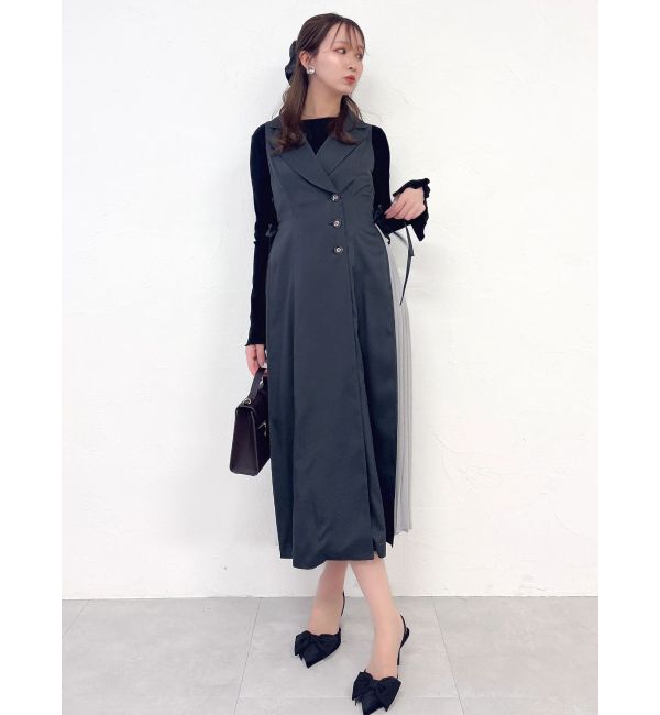 dazzlin「【新色あり】サイドプリーツテーラーワンピース」|ワンピース|